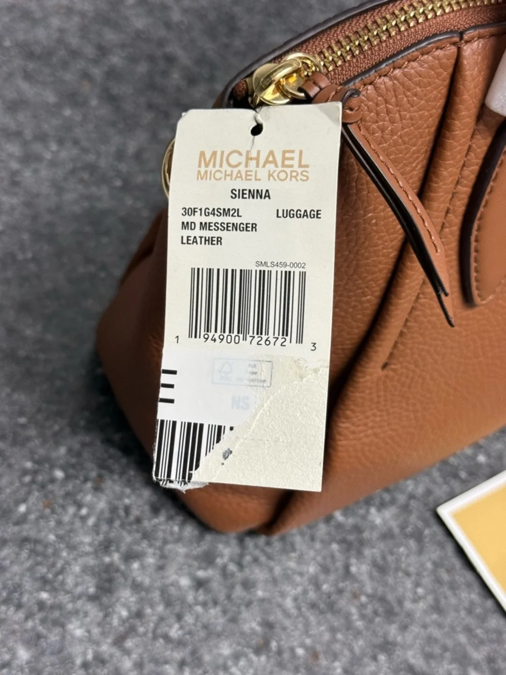 NWT Michael Kors Small Sienna Brown Leather Satchel TopHandle/Crossbody Bag $328 - Picture 3 of 16